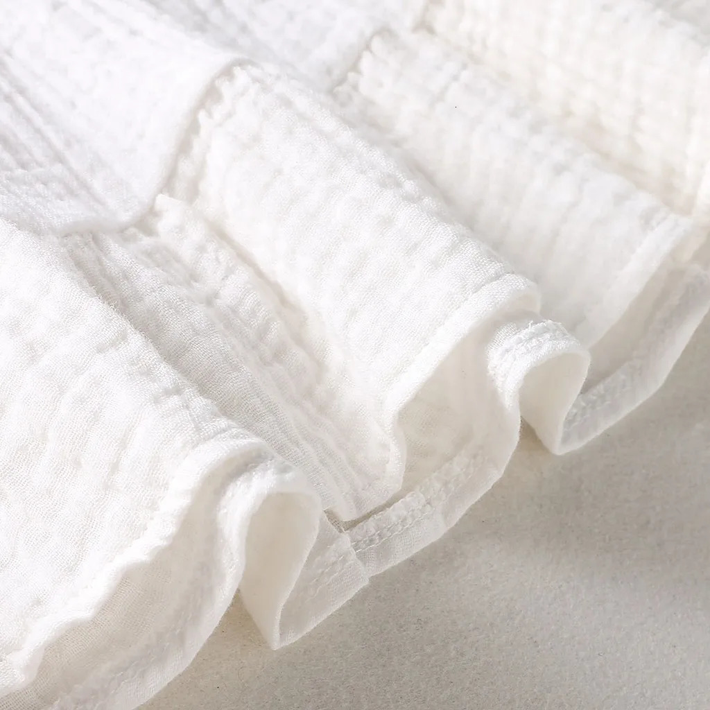 Infant Baby Girls Cotton Linen Dresses Pleated Short Sleeve Delicate Embroidery Swing White Dress Summer Leisure Dress 250407