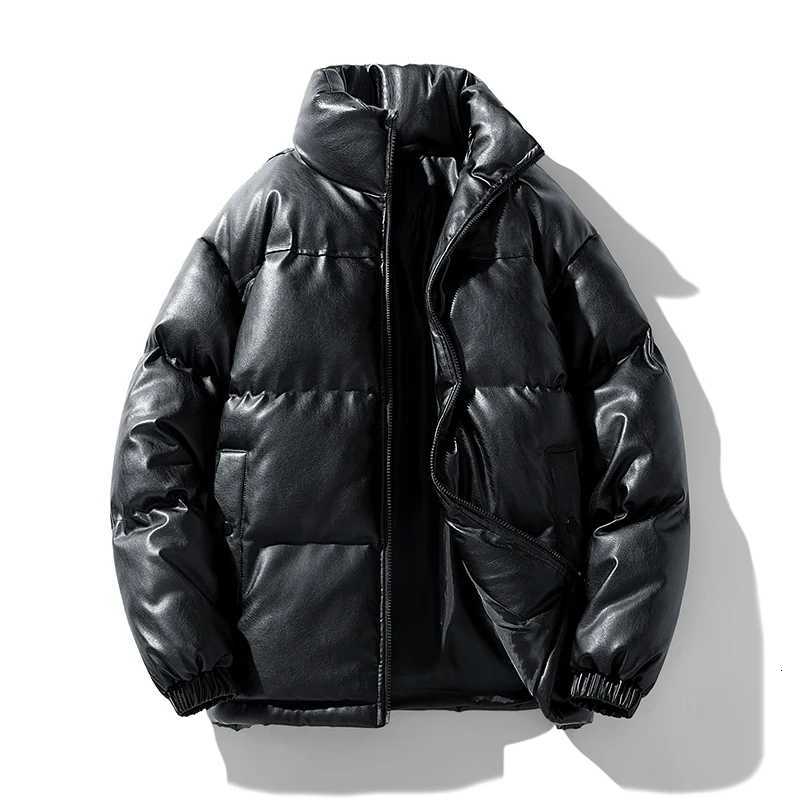 2024 Winter Glossy Jacket Mens Loose and Warm Outdoor Windproof and Waterproof Travel Coat Couple Stand Up Collar Bread JacketT251107