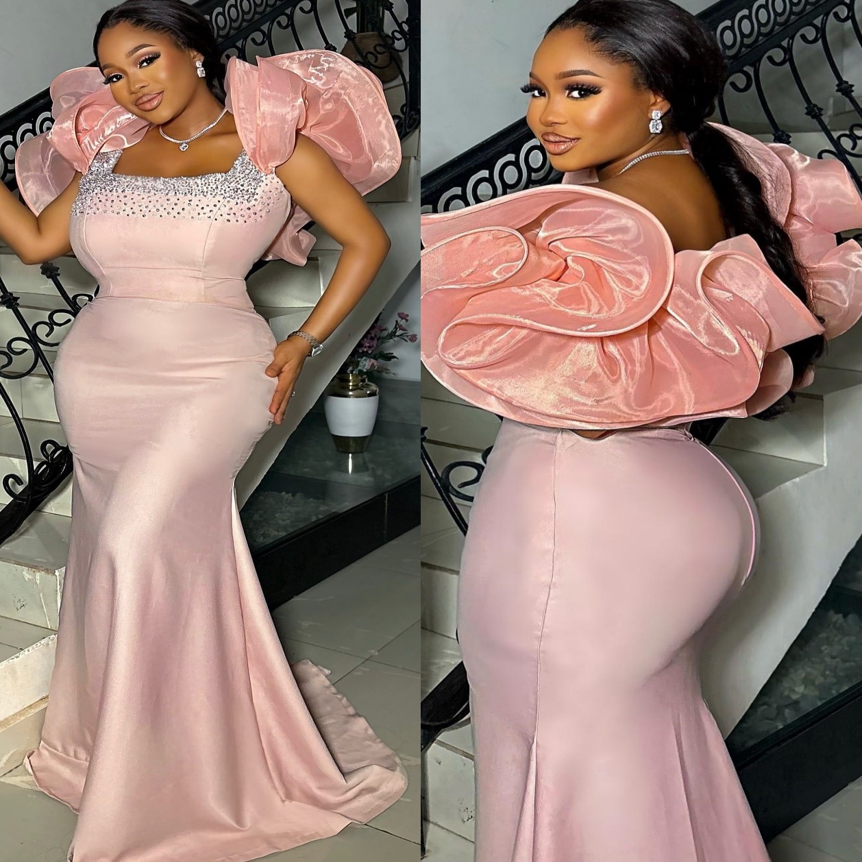 Aso Ebi Pink Mermaid Prom Dresses 2026 Beaded Spaghetti Satin Evening Formal Party Second Birthday Engagement Gowns Plus Size Dress For Special Occasi