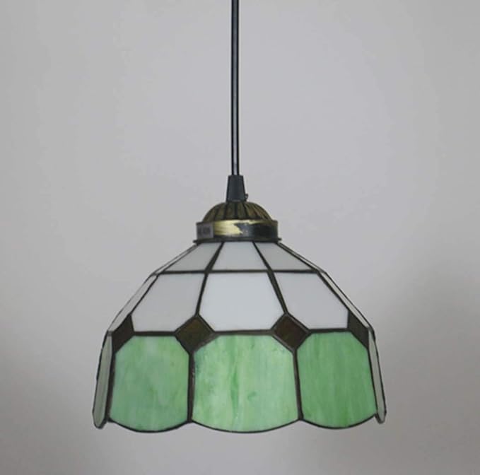 20 CM 8 INCH Classic Tiffany Style Stained Glass Ceiling Chandelier - Unique Hanging Light fixture Ideal for Bedroom and Dining Room Ambiance