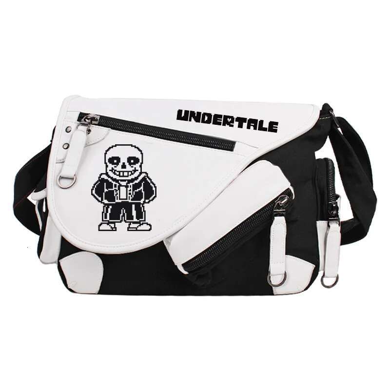 Undertale Cartoon Canvas Shoulder Handbag Travel Bag Student Gifts Students Croosbady Zipper School Bags