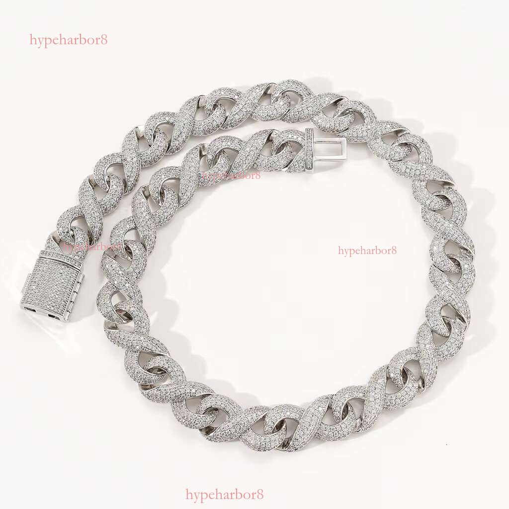 New 15mm Hip Hop Iced Sandstone Stainless Steel Seasonal Sier Cuban Men's Chain