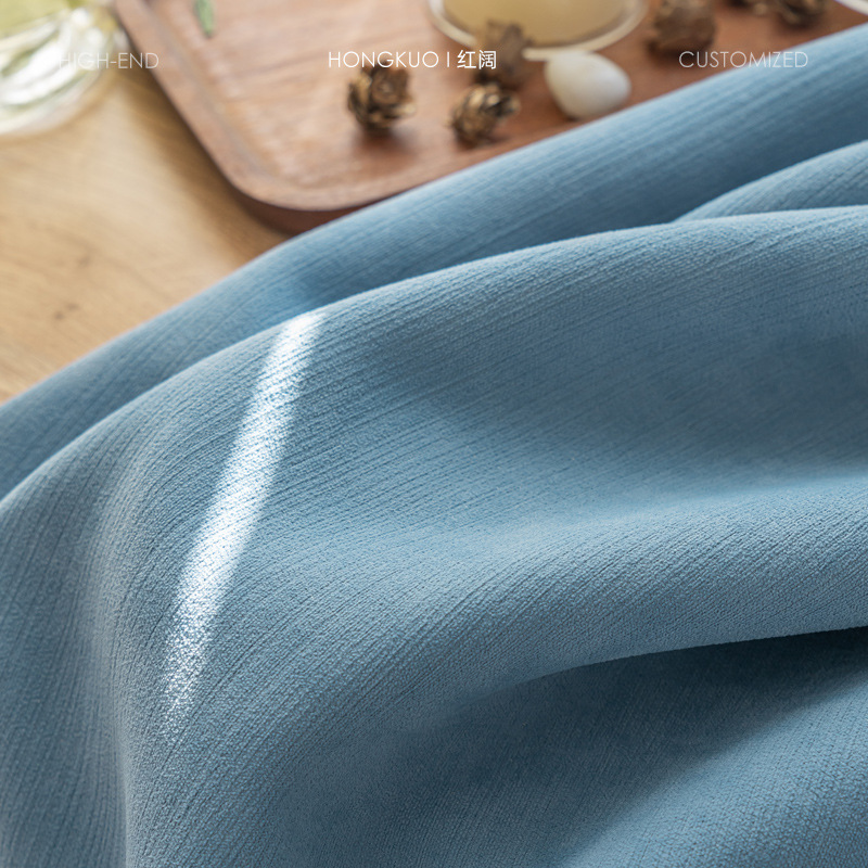 D324 full blackout chenille maternal and infant grade non-coated glue-free physical full blackout curtains double door width finished curtain