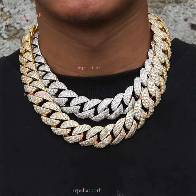 22mm Big Size Heavy Iced Out Bg Hip Hop Cuban k Chain for Men Women Fashion Gold Thick Miami Brass Cz Dia Necklace