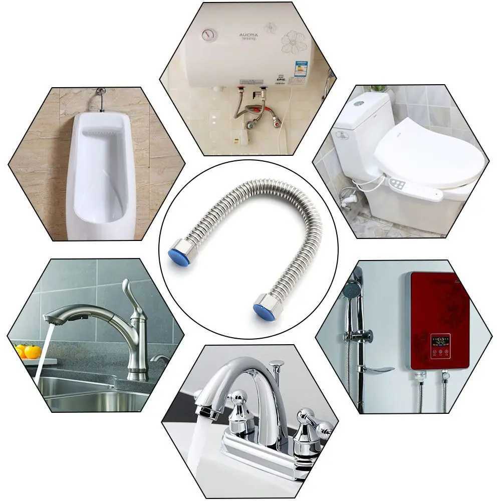 10/30/40/50/60cm Bathro Faucet Toilet Hose Stainless Steel Corrugated Pipe Heater Connector Plumbing Supply Hose Water Tube Y251107
