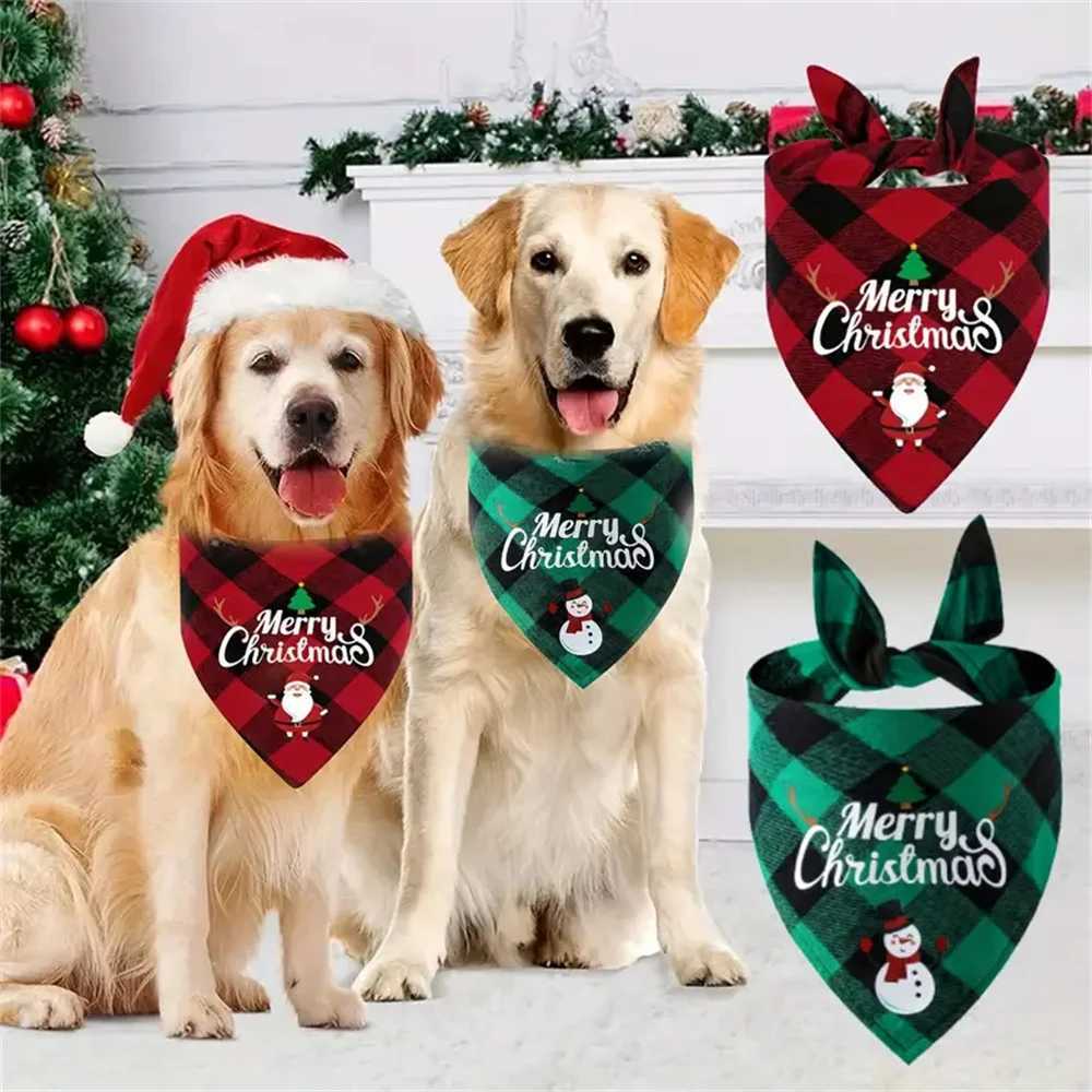 High Quality Christmas pet triangle scarf dog Bandanas Saliva towel used for holiday party decoration suitable for small to large dogs T250407