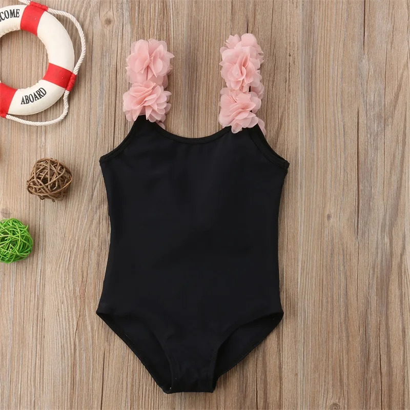 Baby Girls Swimwear Toddler Kids Swimsuit Bikini Flower Girls Summer Beachwear Backless Children Bathing Suit 1 2 3 4 Years 250407