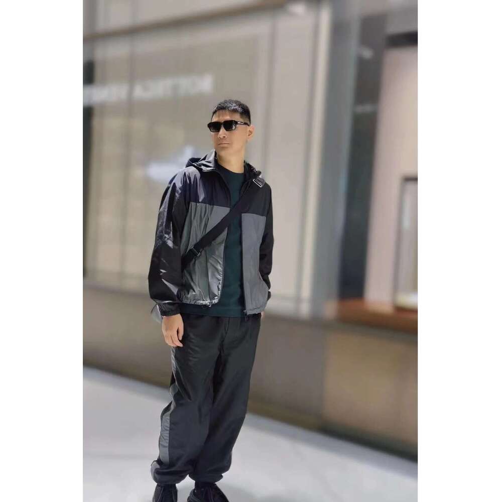 Early autumn new spliced contrasting zipper jacket casual pants set for both men and women