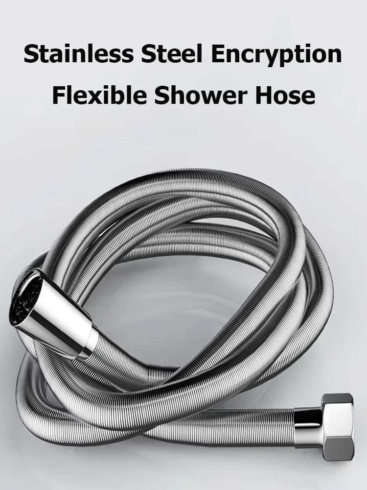 12M/15M/2M Stainless Steel ible Shower Hose High Pressure Extension Plumbing Pipe Encryption Tube Bathro Accessories Y251107