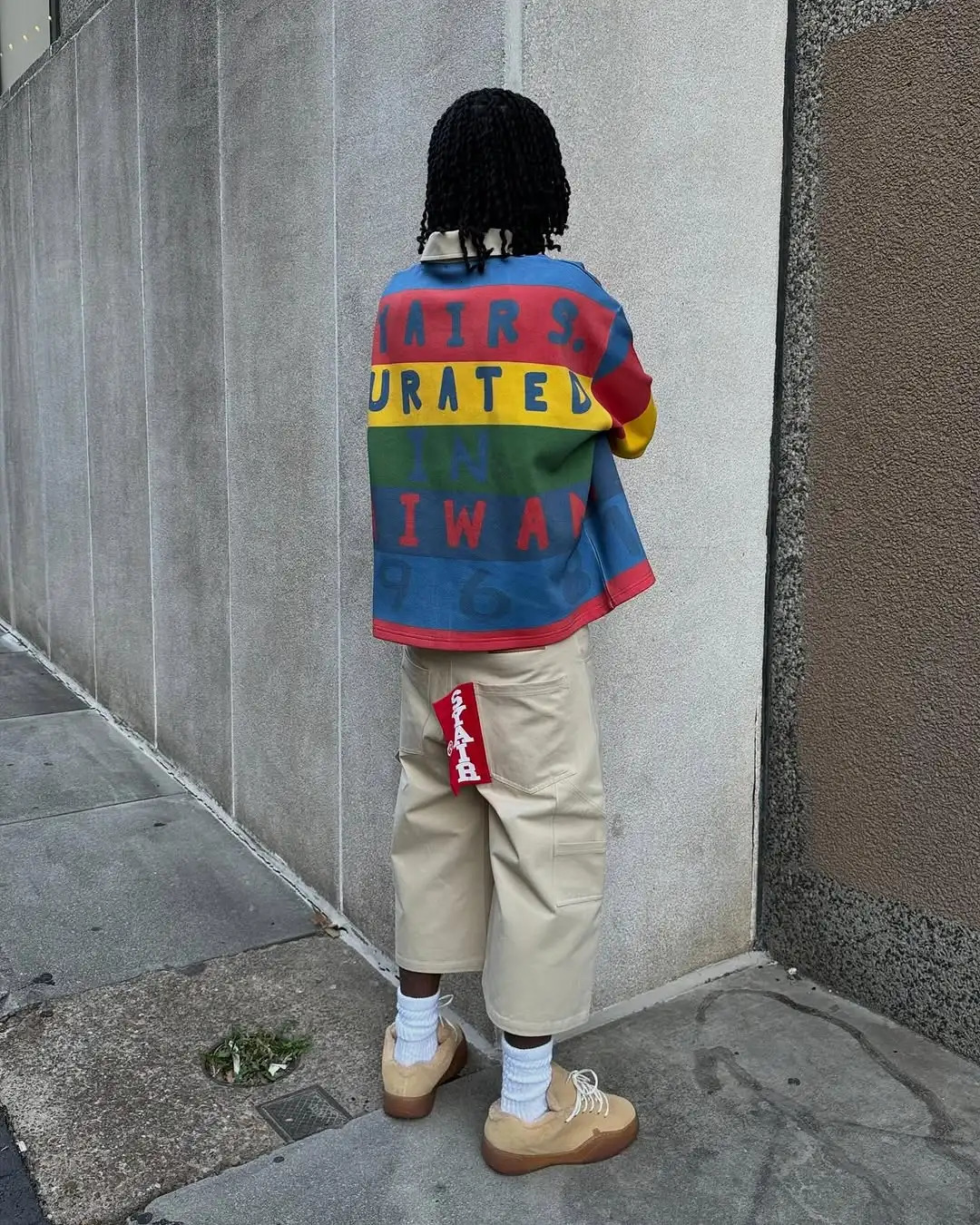 Street fashion dopamine colorful cute letter style polo shirt mens loose sports shopping clothing long sleeved top 250407