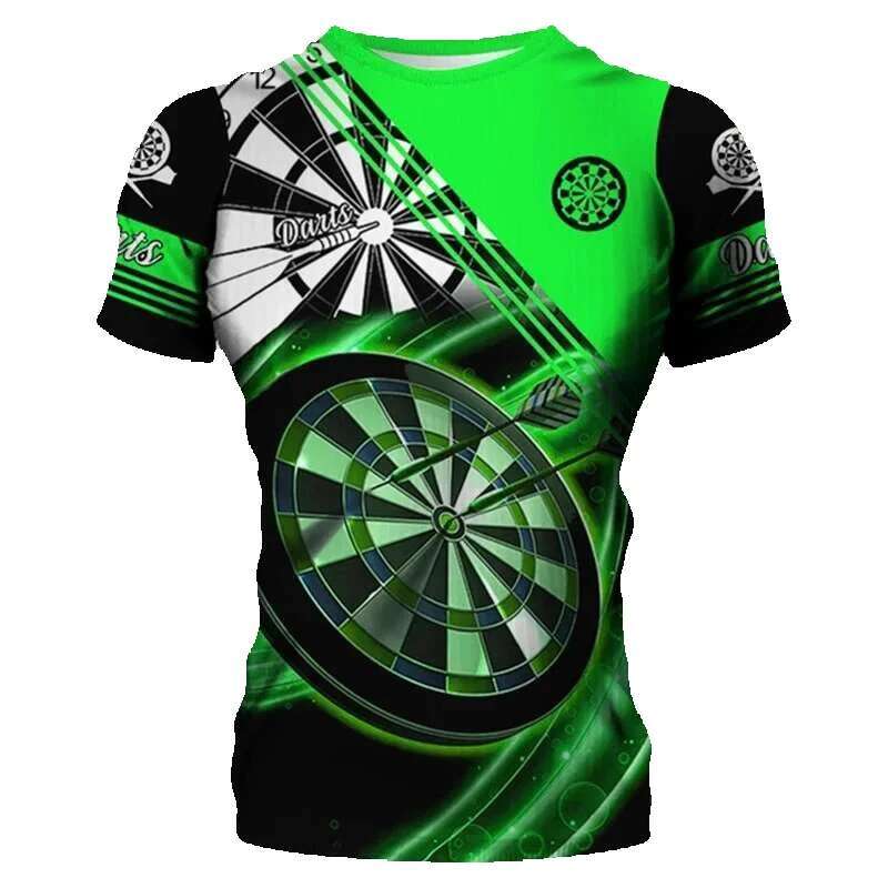 Dart Game Street Short sleeved 3D Printed Red Tie Stained 6XL Large Men's Clothing Summer Casual Top T-shirt