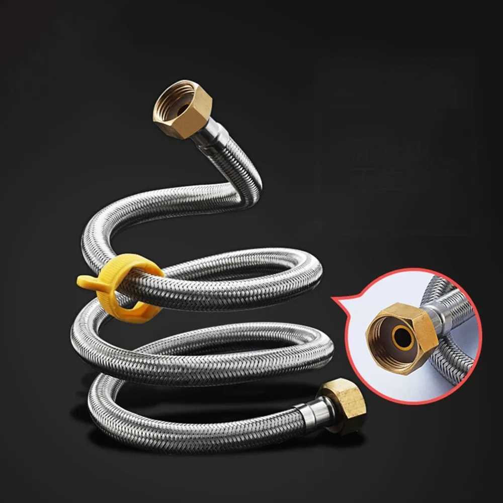 Stainless Steel Bellows Metal Water Heater Toilet Water Inlet Pipe Hot And Cold High Pressure Universal Interface Can Be Bent Y251107