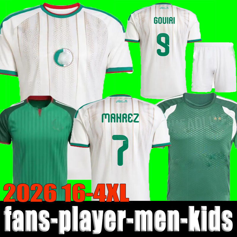 Algeria 2026 2027 soccer jersey 26 27 Gouiri Amoura Hadj Moussa Boudaoui Houssem Aouar Rayan Ait-Nouri Benrahma Ramiz home away Camisetas football shirt men kids