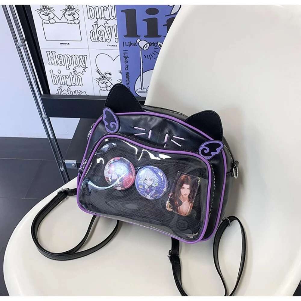 Style Kawaii Japanese Y2K Trendy ItaBag Lolita Girl Transparent Pocket Crossbody Women's DIY Display Shoulder Bag Cute Tote