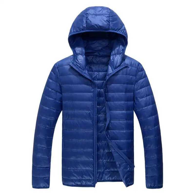 Lightweight Warm Coat Mens Winter Parkas Jacket Royal Blue Black Gray Red Green Male Light And Thin CoatsT251107