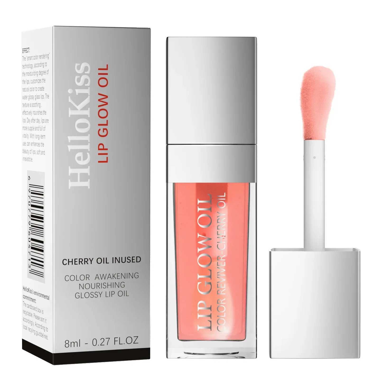 Hellokiss lipstick Luminous Oil 8ml Glossy lipstick Moisturizing lipstick Transparent lipstick Cherry W250407