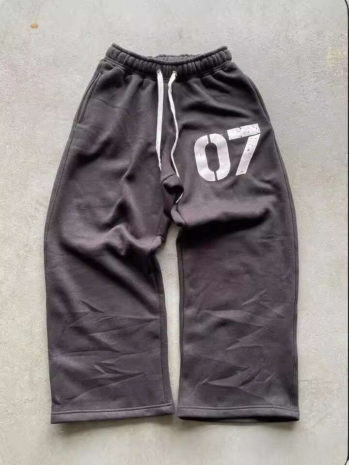 fashionable letter printed long with elastic waistband loose fit mens and womens trendy brand sanitary pants gift for man