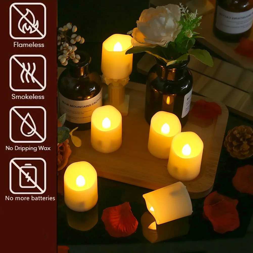 Rechargeable LED Candles By USB Timer Remote Flickering Flames Wedding Candles Birthday Home Decor Tealights Charger Candle Lamp W251107