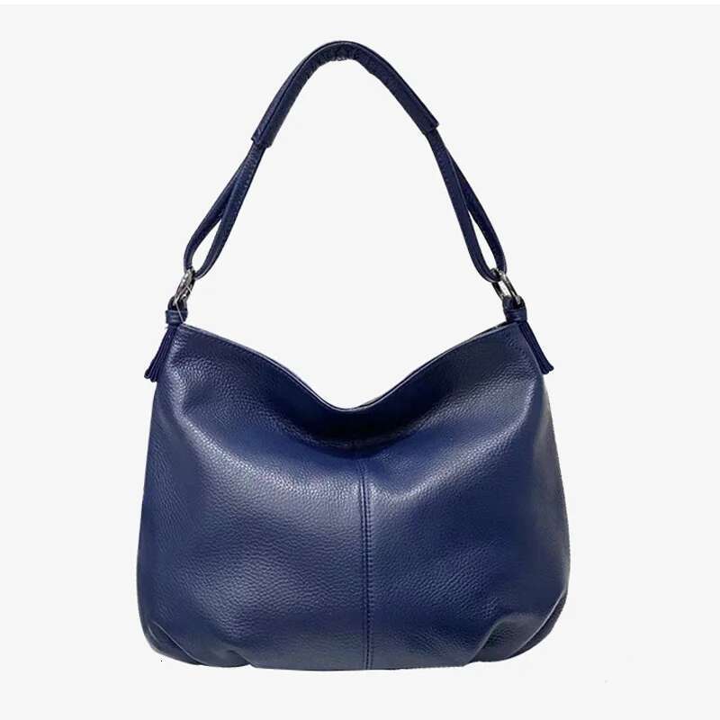 Genuine Leather Fashion Women's Single Shoulder Crossbody Pleated Mom Bag Casual Tote Head Layer Cowhide Designer Bags