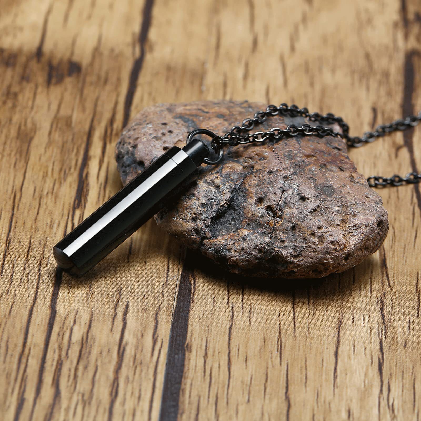 Hot selg stainless steel creative cydrical urn urn, engraved commemorative pendant accessory, can be opened necklace