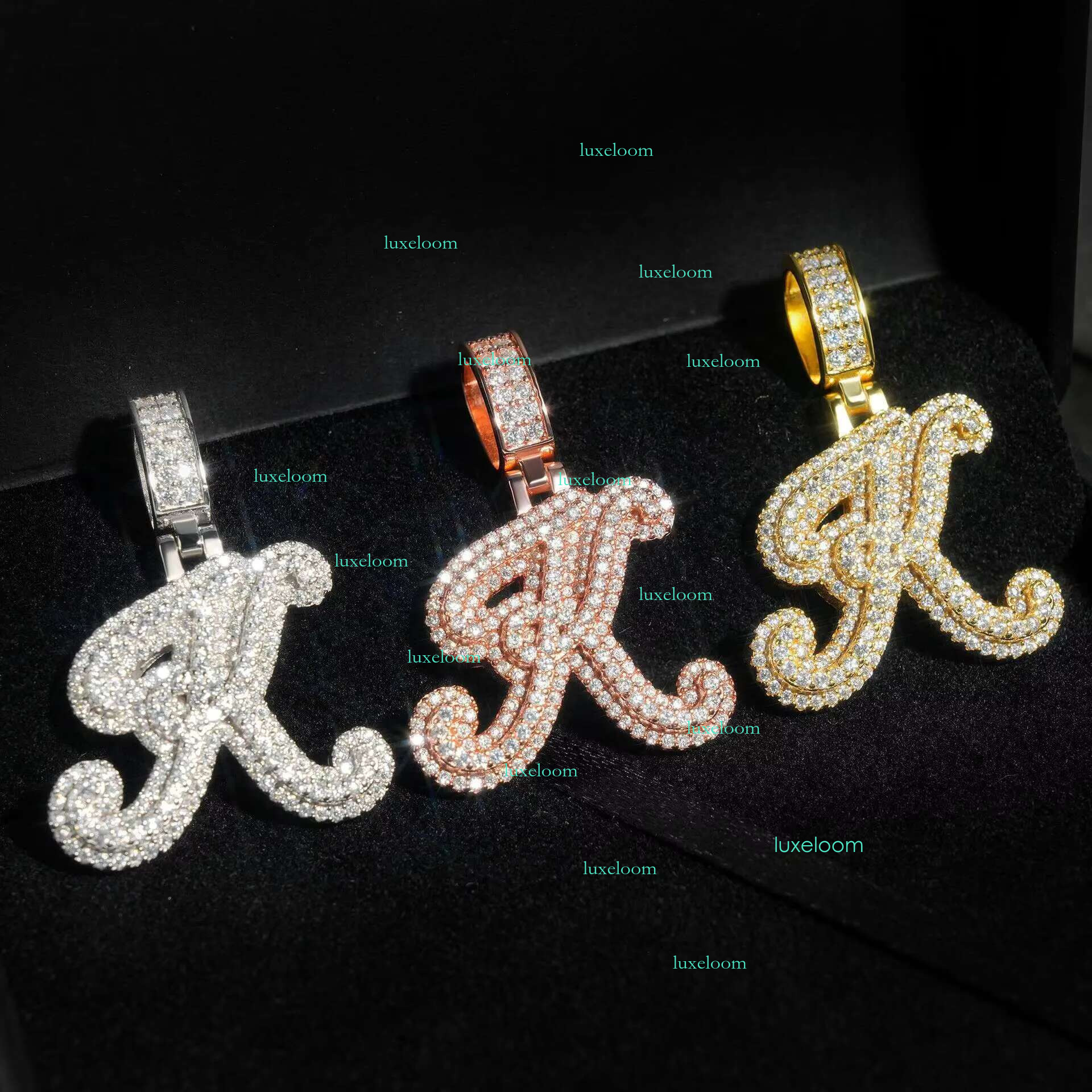High quality hip-hop jewelry charm pendant pass tester made of pure sier ice with the letters K in silica