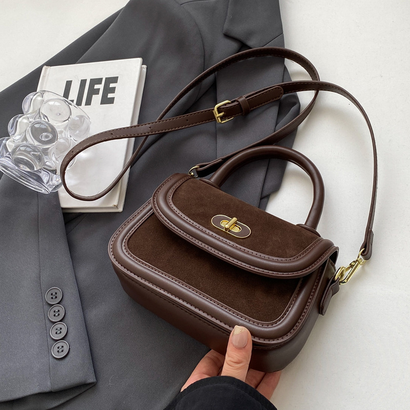 2025S Designer Women S Bag Autumn Winter Frosted For Women New Fashionable And Trendy Western Style Crossbody Bag Hand Held Button Small Square Bag