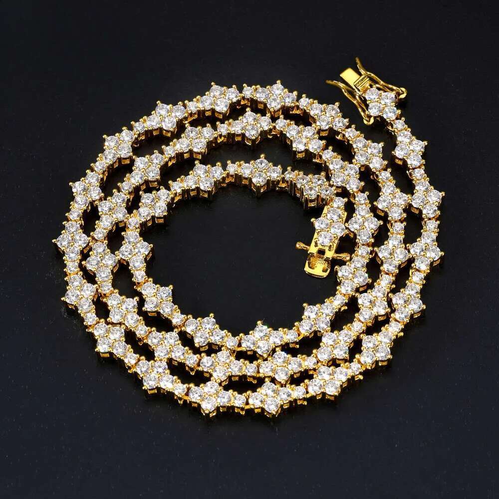 New Arrival Rapper Jewelry 7mm Sterg Sier Iced Out White Gold Pass Dia Tester Moissanite Cross Tennis Chain