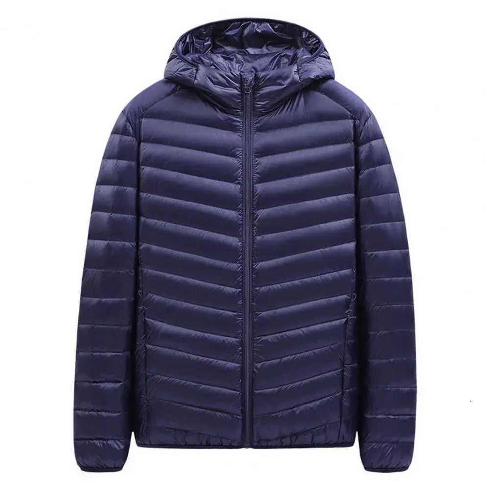 Men Coat Mens Hooded Down Coat Lightweight Winter Jacket with Zipper Closure Warm Outerwear for Cold Weather Windproof LongT251107