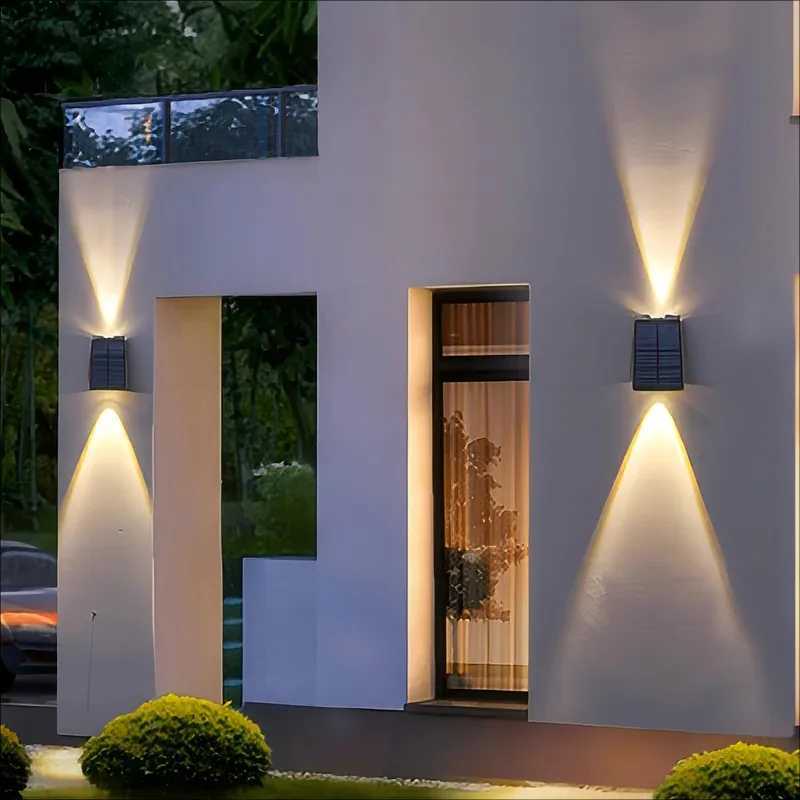 Solar Outdoor Wall Light Up DownWaterproof Outdoor Lamp Wall Sconces Lights for Garage Garden YardW251106