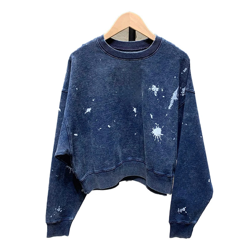 NIGO LP Womens Spring and Autumn Street Old Graffiti Cotton Round Neck Long Sleeve Short Sweatshirt #nigo61427 250403