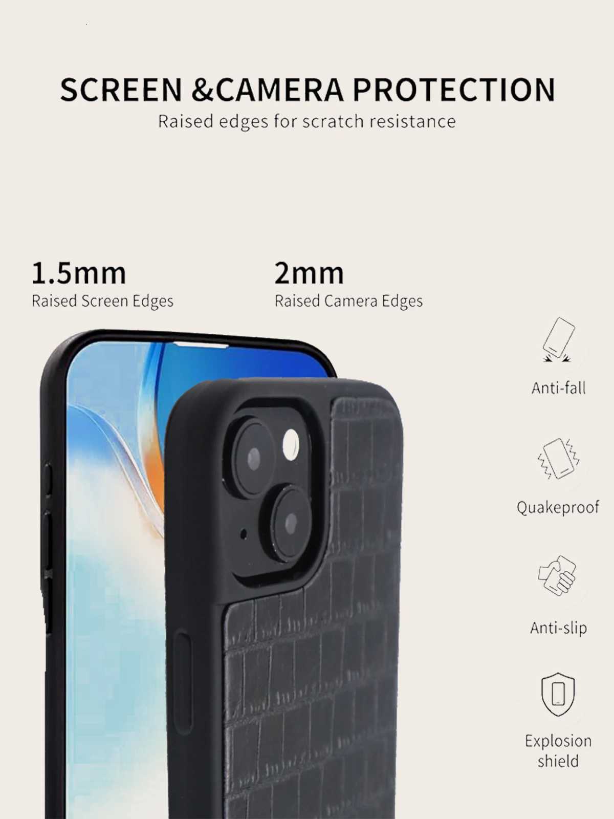 Fashionable and cool solid color PU leather dustproof and shockproof technology phone case suitable for iPhone 16 15 14 13 12 C251107