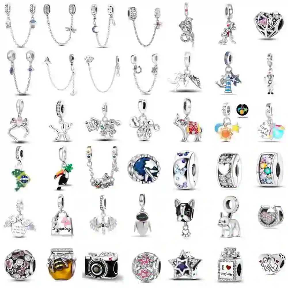 Fashionable 925 Sterling Silver Camera Honey Pot Elephant PendantFit European Bracelet DIY Womens Charm Jewelry Safety ChainXJ251107