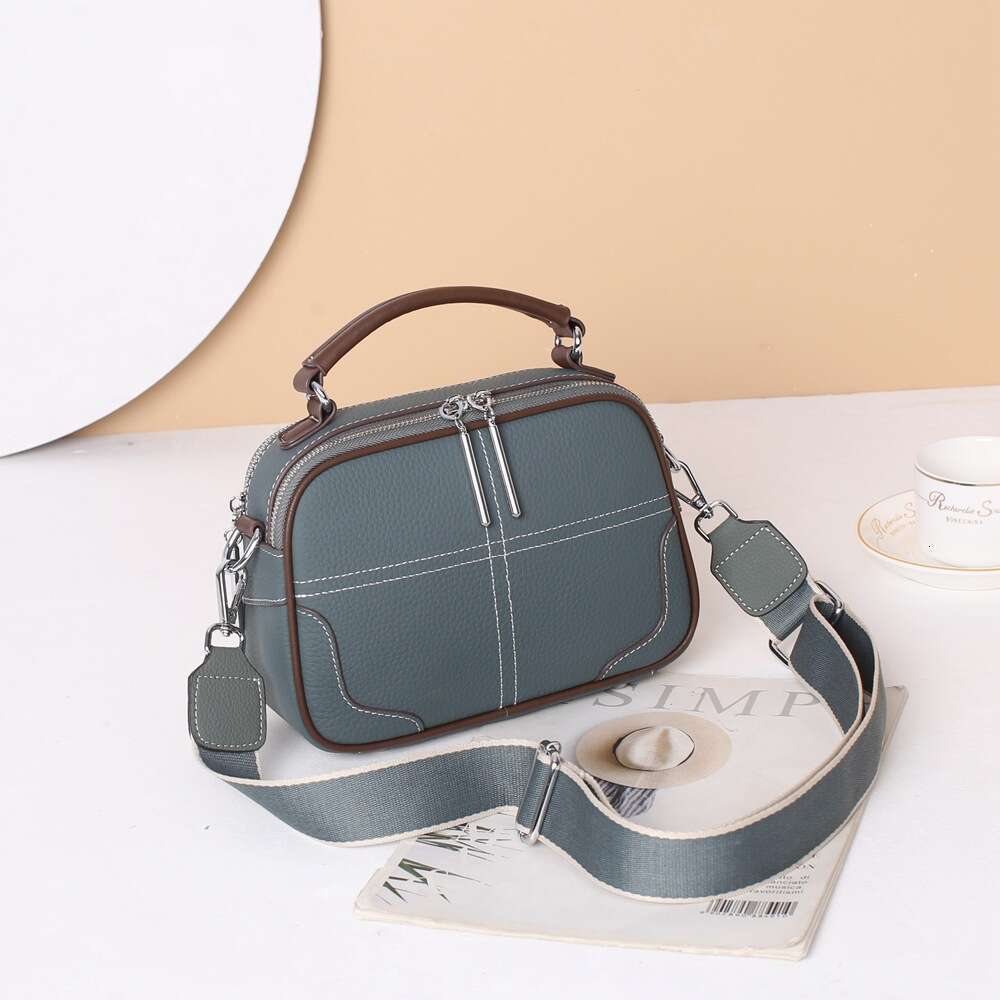 Luxury Bag Designer Leather Women's High-end Fashion Small Square Shoulder Messenger Bag Simple tuote Top Cowhide Tote