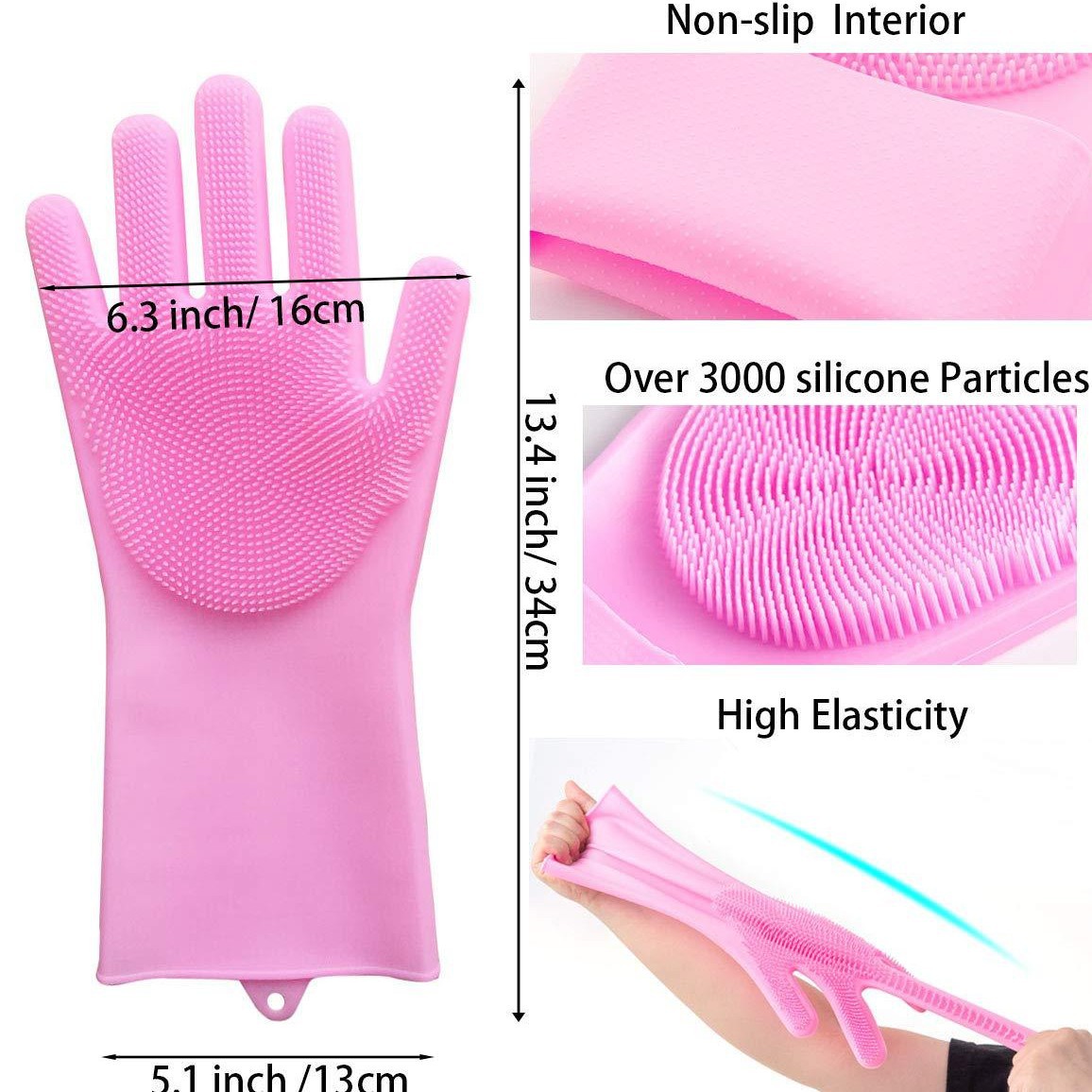 Pet Grooming Bathing Gloves Dog Cat Bathing Shampoo Scrubber Magic Massaging Cleaning Cleaner Sponge Silicon Hair Removal Glove