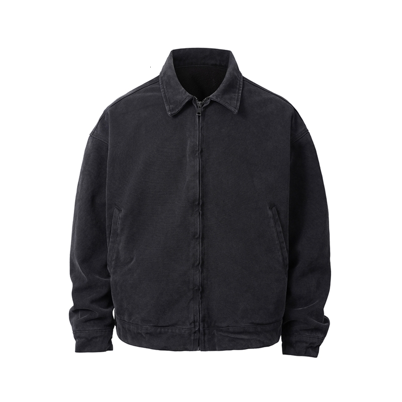 Yao Fashion Vintage And Casual Jacket Style Streetwear Solid Color Zipper Oversize Coat For Men 250313