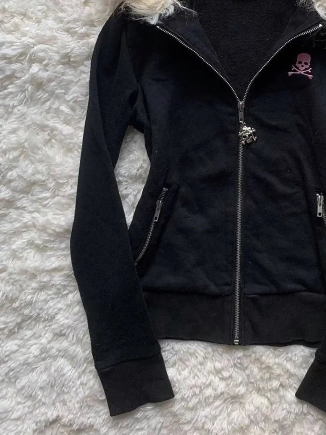 Winter Hoodies Street Clothing Harajuku Retro Long Sleeve Wool Warm Zipper Gothic Y2K Comfortable 250403