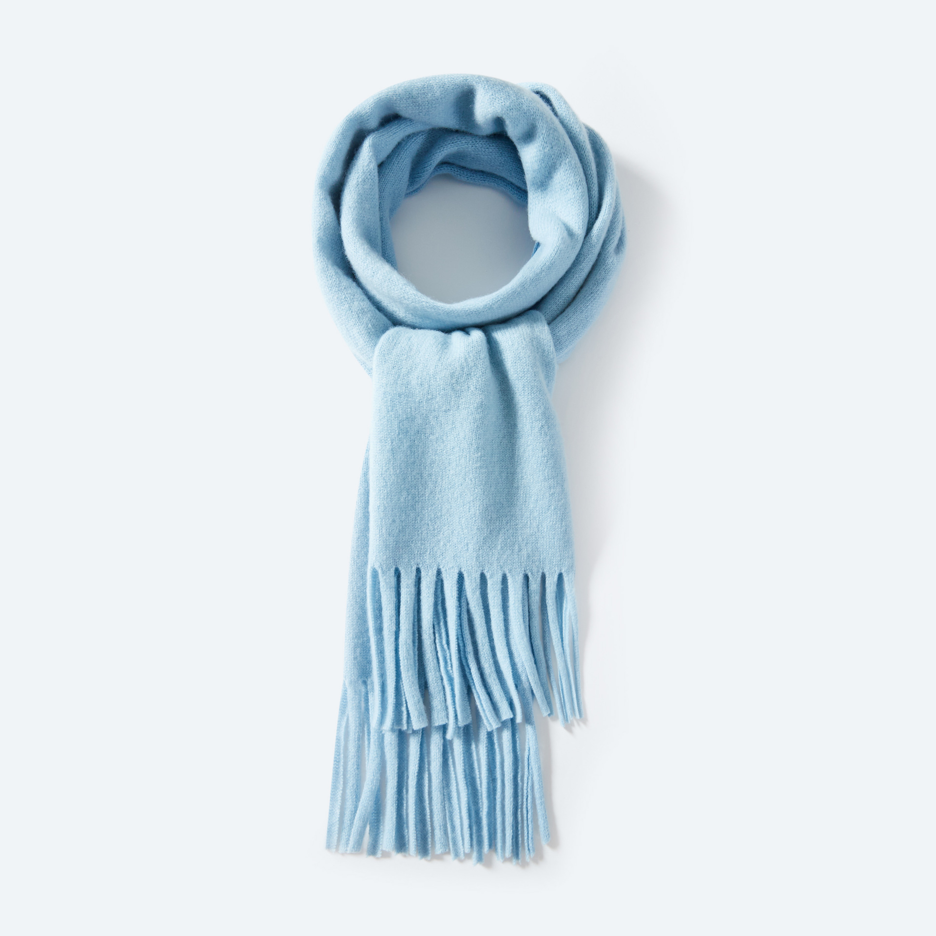 K327 100% wool knitted scarf for women winter warm solid color tassel scarf Korean style all-match warm knitted neck scarf