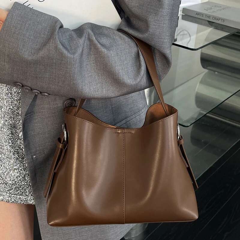 Women's Niche Design Handheld Tote Lady Simple Commuter Crossbody Single Messenger Shoulder Bag For Female Colleagues