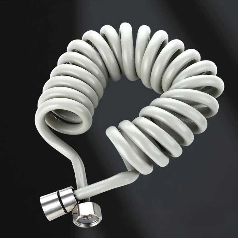 1PC 2m 5m Spring Shower Hose Meters Water Plumbing Hose Plastic Bathro Water Toilet Bidet Sprayer Telephone Line soft Hoses Y251107