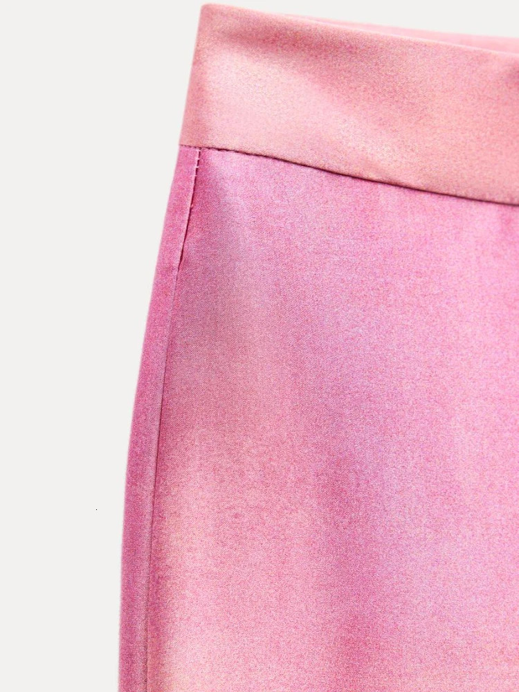 Womens tie dye printed shirt pants set Vneck long sleeved satin high waist wide leg silk autumn womens fashion 250313