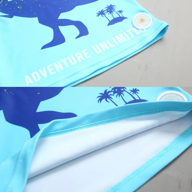 3 pcs Childrens Swimsuit Boys Dinosaur Long-sleeved Sunscreen Quick-drying Bathing Suit Kid Swimming Suit Toddler Baby Swimwear 250407
