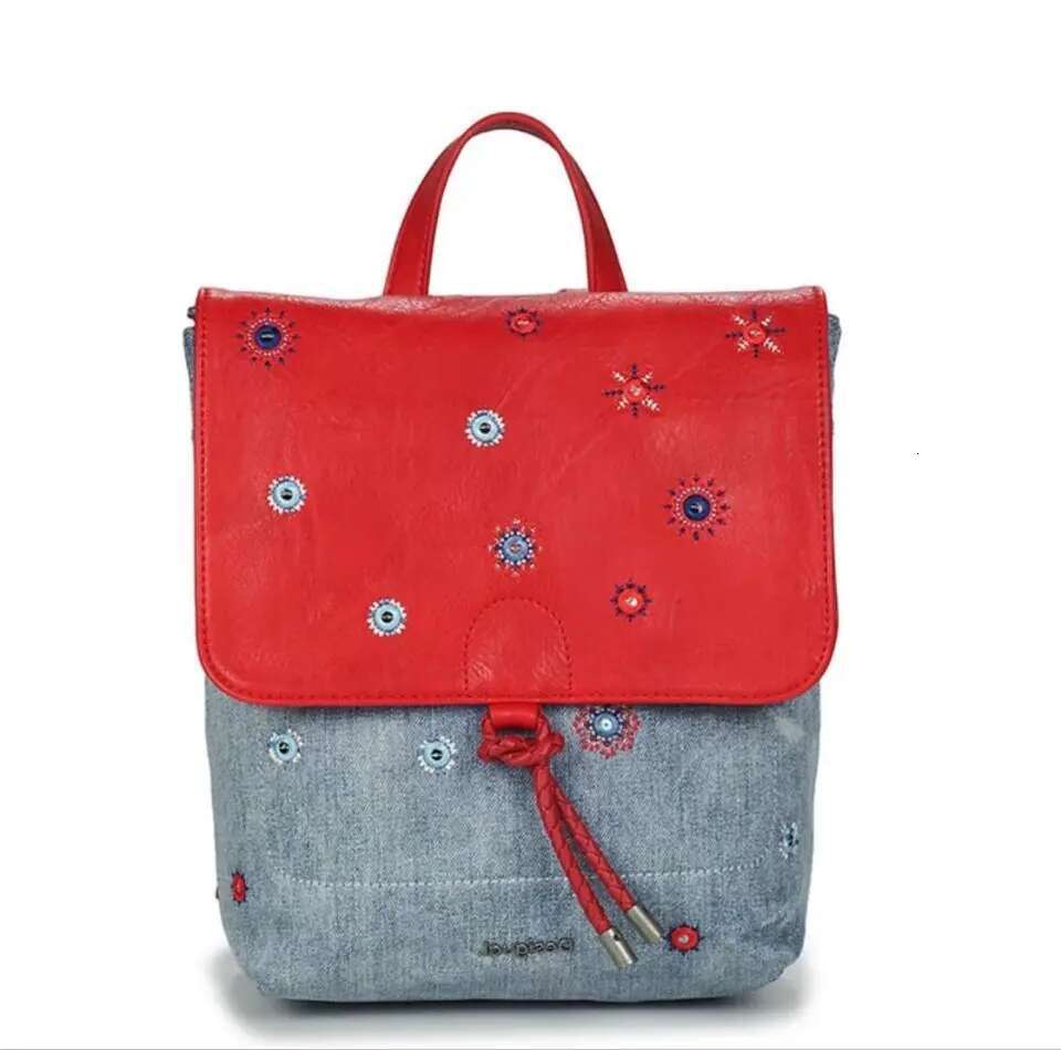 Spanish Foreign Trade New Heavy Embroidery Printed Women's Backpack Handbag