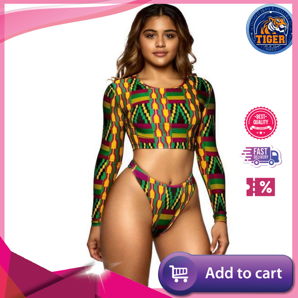 Ddmytiger New Long Sleeved Sunscreen Triangle Bikini Sexy Fashion Split Women S Swimwear H