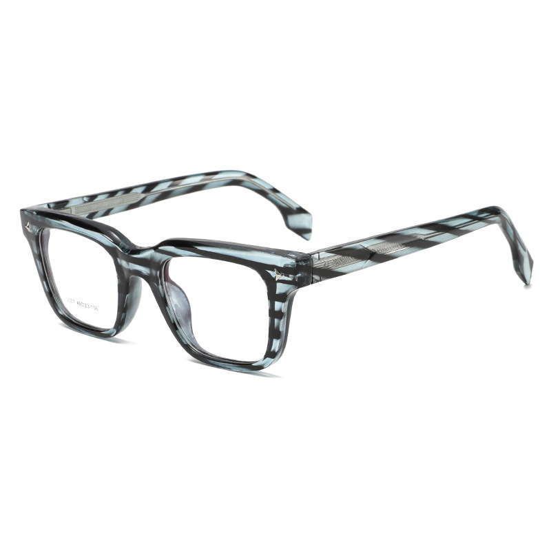New Cross-Border Fashion Acetate Pin-Style Square Frame Retro Optical Glasses for Men and Women Plain-Frame Decorative Non-Prescription Eyewear