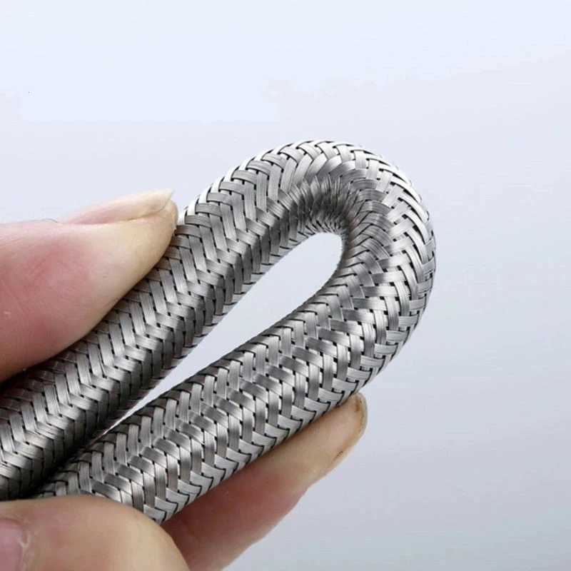 304 Stainless Steel Faucet Braided Water Pipe 1/2 Inch Hot and Cold Water Faucet Inlet Hose Heater ible Connecting Pipe Y251107