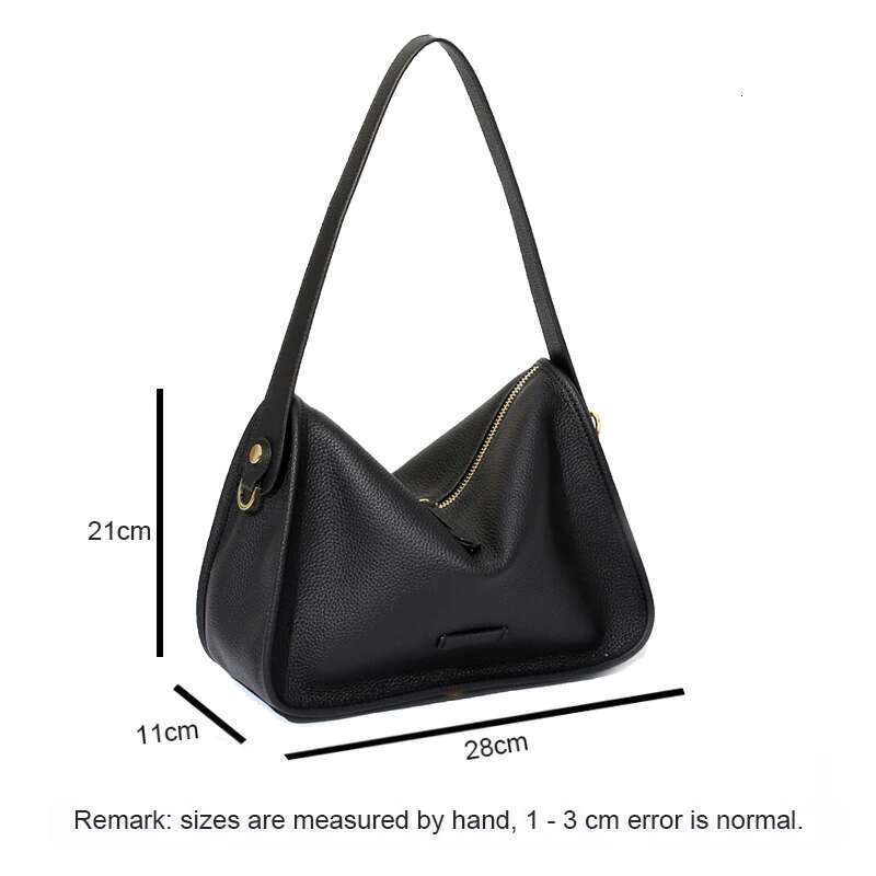 New Lady Versatile Genuine Leather Handbag Fashion Solid Color Female Single Shoulder Bags Women Commute Underarm Messenger Bag
