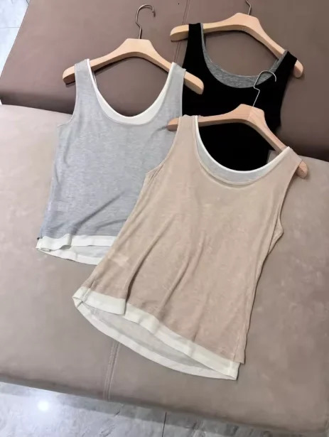 Womens Lyocell Mini Round Neck Tank Top 250407