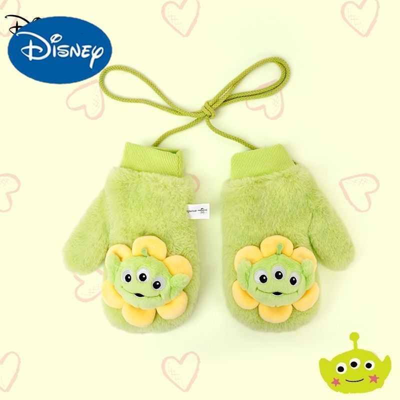 Disney Genuine Gloves Winter New 3D Strawberry Bear Cartoon Plush Warm Thickened Mittens Cute H2511071