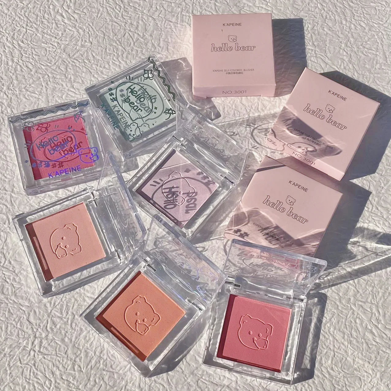 Natural face monochrome powder blusher palette Rose hawthorn cheek coloring blush pink makeup matte peach outline shadow 250325