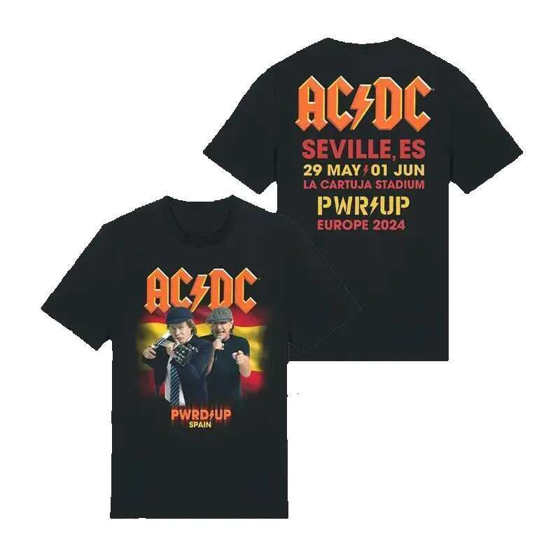 2025 New AC/DC and Women's Cotton Hip Hop Rock Short Sleeve Brand Men's T-shirt High Quality Summer Street Top